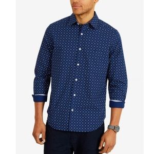 Nautica Navy Long Sleeve Button-down Shirt Top